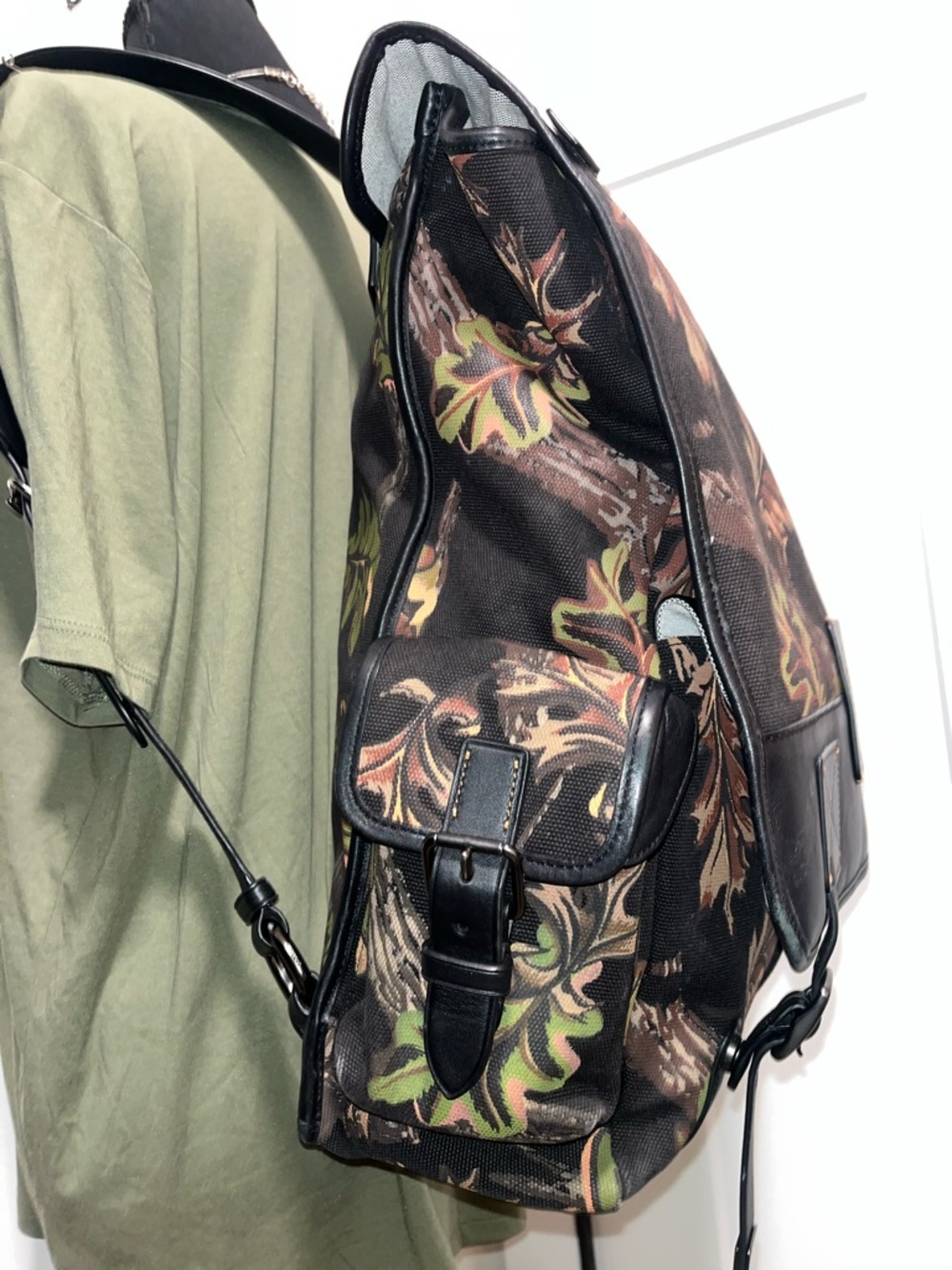 Coach 1941 Scout Backpack Oak Leaf Print On Cavas With Leather Detail - Picture 2 of 16